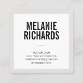 Moderne Foto Square Visitenkarte (Rückseite)