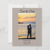 Moderne Foto-Stein-Grau Save-The-Date-Karte Save The Date (Vorderseite)