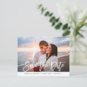 Moderne Foto stilvolle Hochzeitsfeier retten das D Postkarte (Stehend Vorderseite)