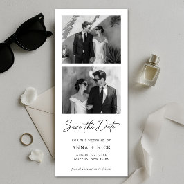 Moderne Foto-Streifen-Hochzeits-Foto-Lesezeichen Save The Date