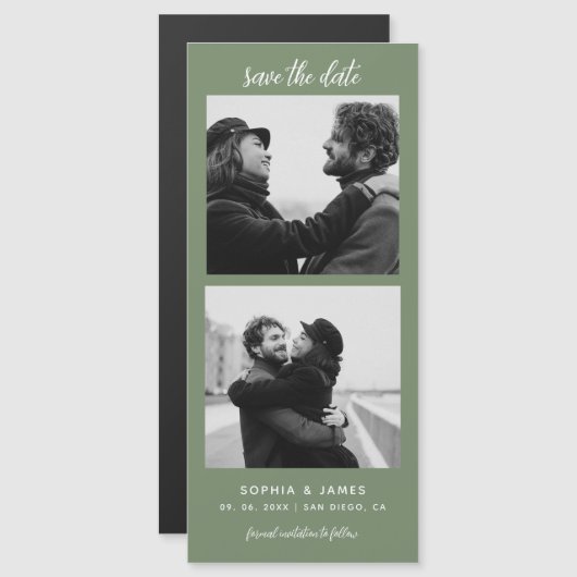 Moderne Foto-Streifen MagnetWedding retten das Dat Magnetkarte (Vorne/Hinten)