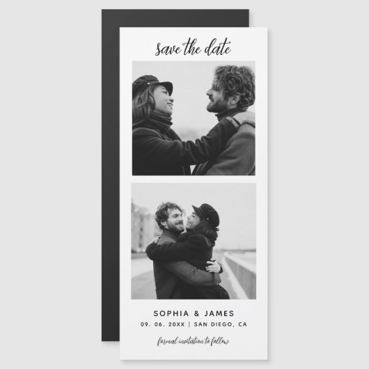 Moderne Foto-Streifen MagnetWedding retten das Dat Magnetkarte (Vorne/Hinten)