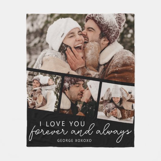 Moderne Foto Strip Collage Fleecedecke (Vorderseite)