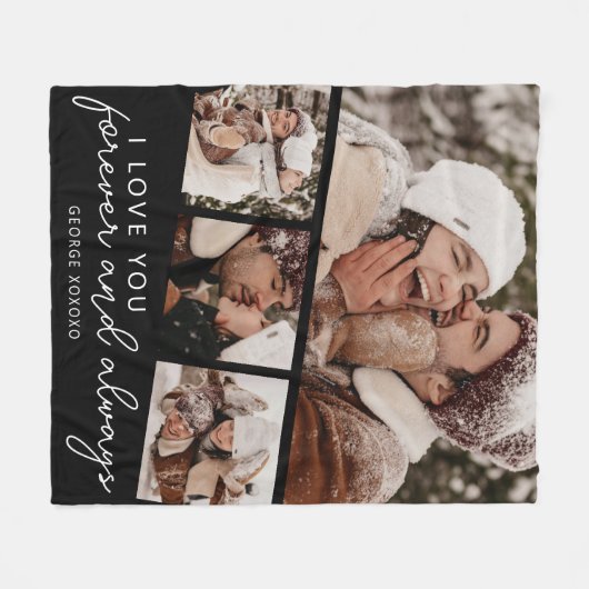 Moderne Foto Strip Collage Fleecedecke (Vorderseite (Horizontal))