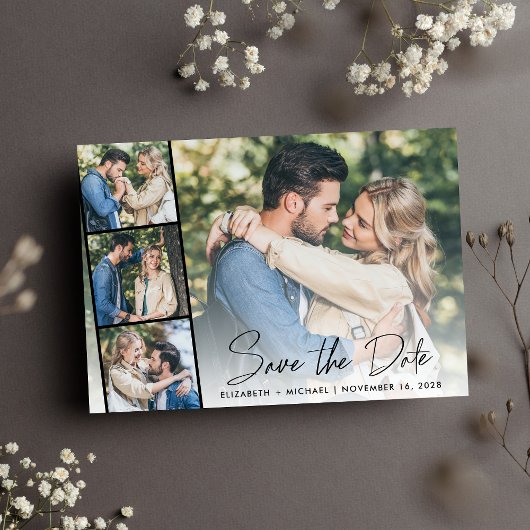 Moderne Foto Strip Collage Save The Date