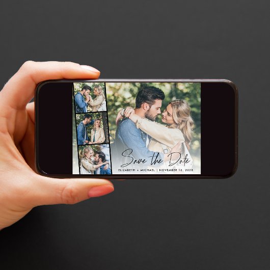 Moderne Foto Strip Collage Save The Date