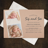 Moderne Foto Strip Collage | Sip & see | Neues Bab Einladung