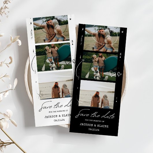 Moderne Foto Strip Wedding Save The Date