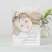 Moderne Foto-Taufe Einladung (Stehend Vorderseite)