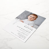 Moderne Foto-Taufveranstaltung Folieneinladung (Gedreht)