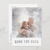 Moderne Foto Text Overlay-Hochzeit speichern das D Ankündigungspostkarte (Vorne/Hinten)