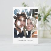 Moderne Foto-Textrahmen-Hochzeit Save The Date (Stehend Vorderseite)