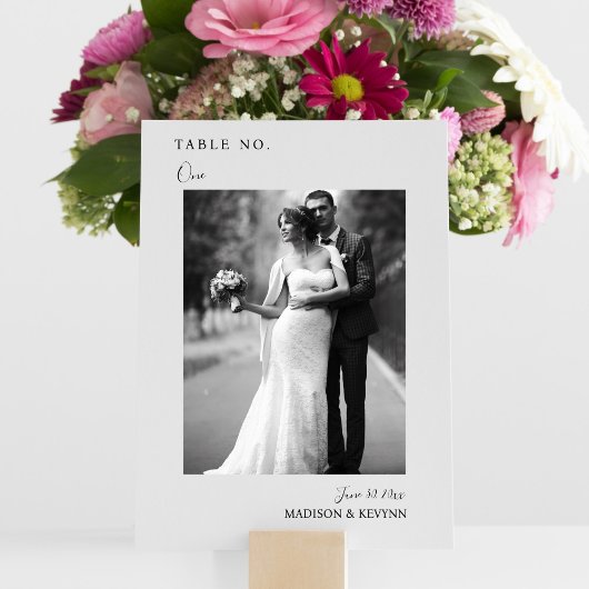 Moderne Foto Tischnummer Card