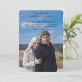 Moderne Foto Top Text Vertikale Hochzeitseinladung Einladung (Stehend Vorderseite)