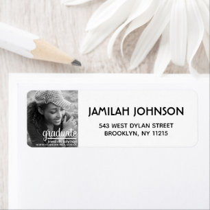 Moderne Foto Typografie Abschluss Rücksendeadresse