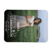 Moderne Foto Typografie Erste Heilige Kommune Magnet (Horizontal)