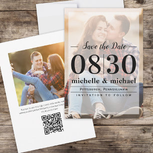 Moderne Foto Typografie Hochzeit nach Maß Save The Date