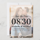 Moderne Foto Typografie Hochzeit nach Maß Save The Date (Vorderseite)
