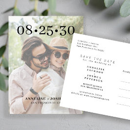 Moderne Foto Typografie Hochzeit speichern das Dat Ankündigungspostkarte