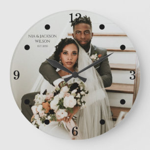 Moderne Foto-Uhr für Frischvermählte große Uhr