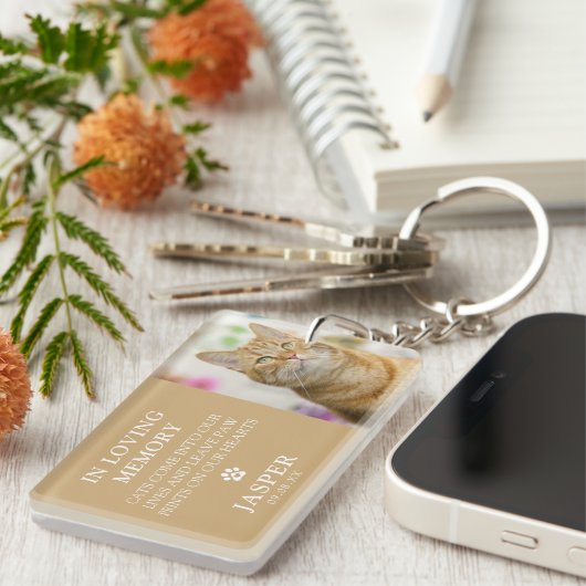 Moderne Foto- und Beileid-Quote Schlüsselanhänger (Vorderseite rechts)