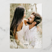 Moderne Foto- und Black Overlay-Hochzeit Folieneinladung (Rückseite)