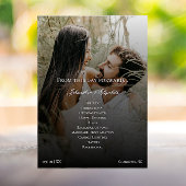 Moderne Foto- und Black Overlay-Hochzeit Programm