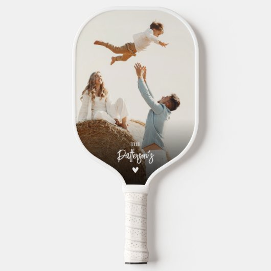 Moderne Foto- und Familienname Pickleball Schläger (Vorderseite)