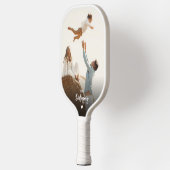 Moderne Foto- und Familienname Pickleball Schläger (Links)
