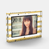 Moderne Foto- und Schwarz-Monogramm-Klasse Fotoblock (Links)
