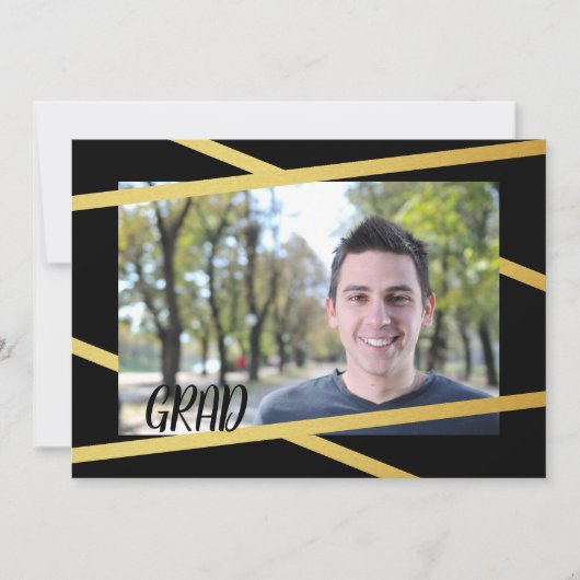 Moderne Foto- und Schwarzklasse-Einladungen Einladung (Vorderseite)