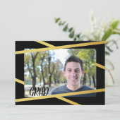 Moderne Foto- und Schwarzklasse-Einladungen Einladung (Stehend Vorderseite)