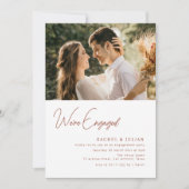 moderne Foto-Verlobung Einladung (Vorderseite)