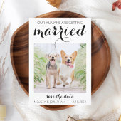 Moderne Foto-Verlobung Hunde Hochzeit Rettete D Save The Date