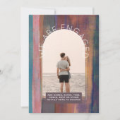 MODERNE FOTO-VERLOBUNG INVITE - Gemischte Farben Einladung (Vorderseite)