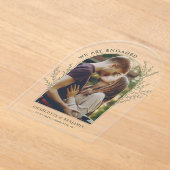Moderne Foto Verlobung Save the Date Acryleinladungen (Ablage )