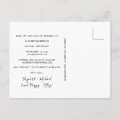 Moderne Foto-Verlobung Save the Date Ankündigungspostkarte (Rückseite)