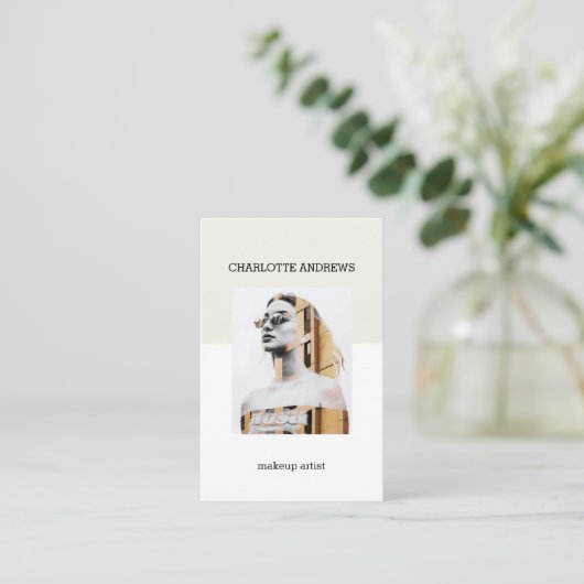 Moderne Foto Visitenkarte (Stehend Vorderseite)