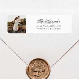 Moderne Foto Wedding Rücksendeadresse | Weiß