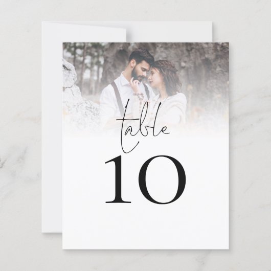 Moderne Foto Wedding Tischnummer (Vorderseite)