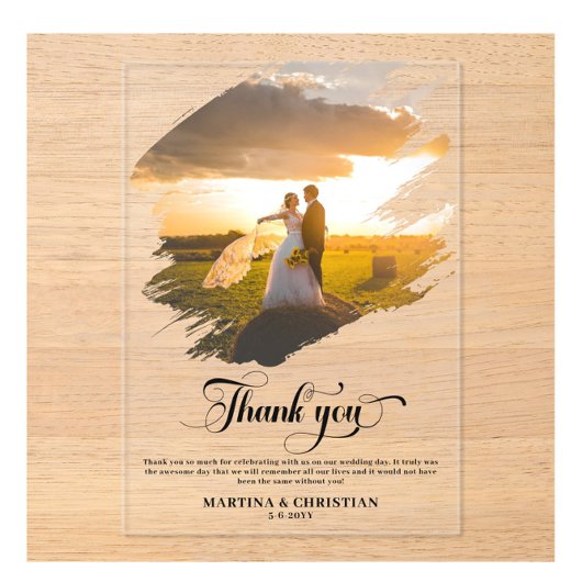 Moderne Foto Wedding Vielen Dank Acryleinladungen
