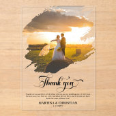 Moderne Foto Wedding Vielen Dank Acryleinladungen (Vorderseite)