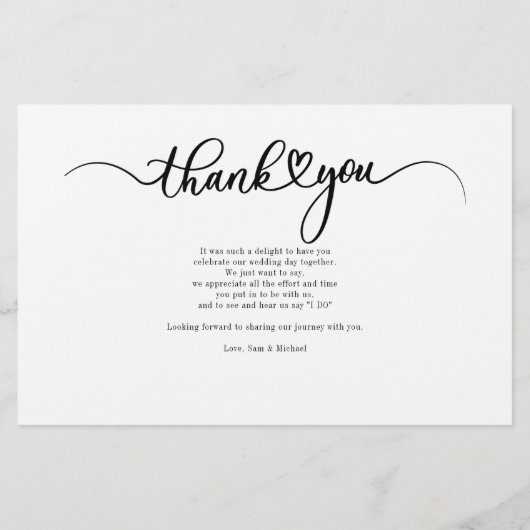 Moderne Foto Wedding Vielen Dank Briefpapier (Rückseite)