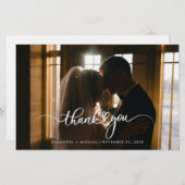 Moderne Foto Wedding Vielen Dank Briefpapier (Vorne/Hinten)