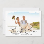 Moderne Foto Wedding Vielen Dank Dankeskarte (Vorderseite)