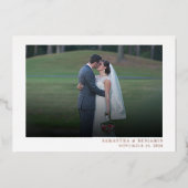 Moderne Foto Wedding Vielen Dank Folieneinladung (Vorderseite)