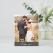 Moderne Foto Wedding Vielen Dank Postkarte (Stehend Vorderseite)