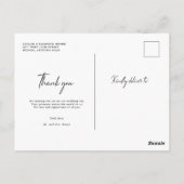 Moderne Foto Wedding Vielen Dank Postkarte (Rückseite)