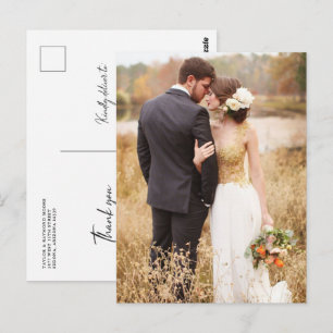 Moderne Foto Wedding Vielen Dank Postkarte