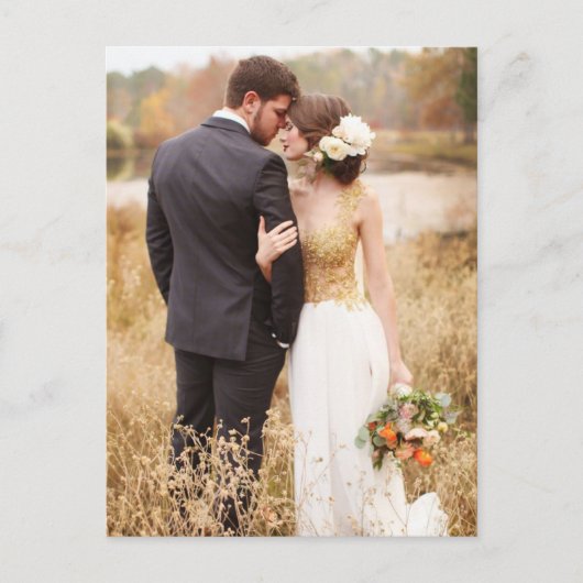 Moderne Foto Wedding Vielen Dank Postkarte (Vorderseite)